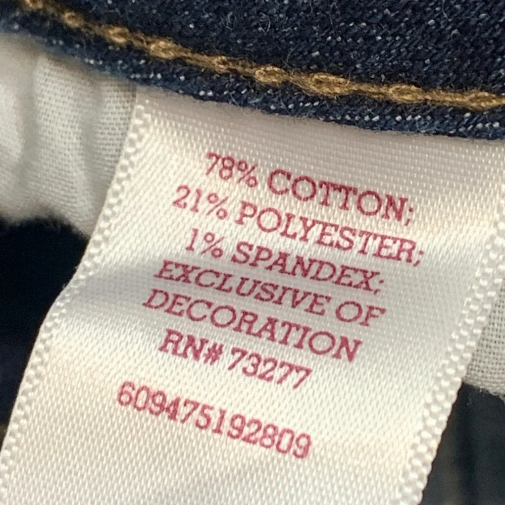 So Straight Dark Blue Denim Jeans Size 5 Low Rise 78% Cotton Polyester‎ Spandex